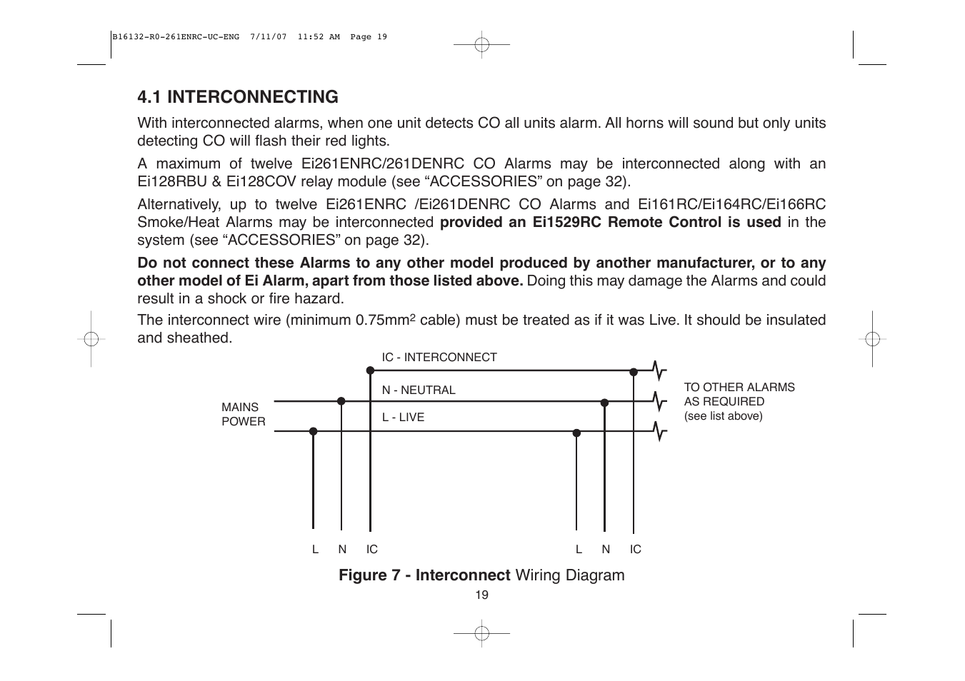 1 interconnecting | Aico Ei261DENRC User Manual | Page 19 / 34