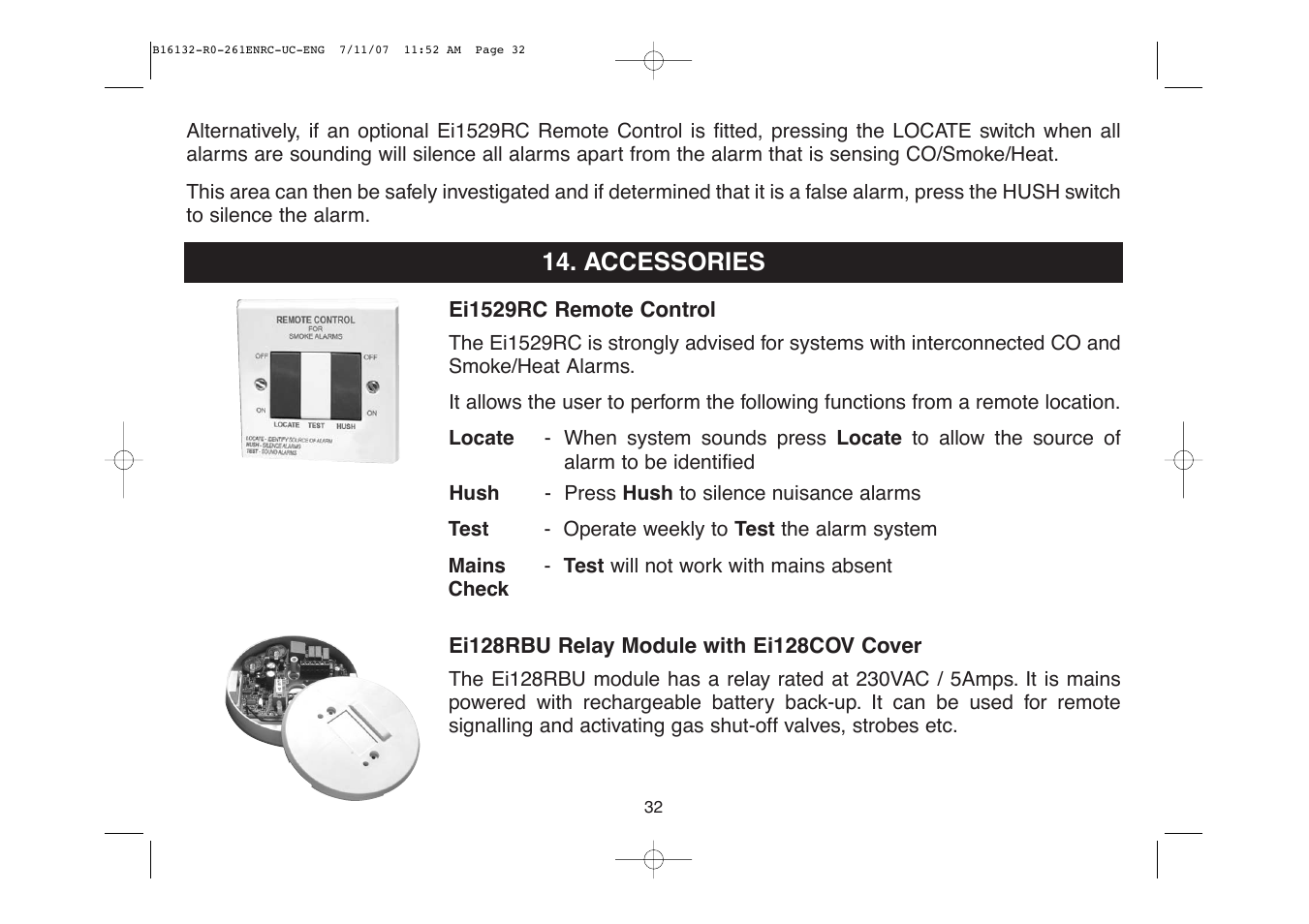 Accessories | Aico Ei261DENRC User Manual | Page 32 / 34