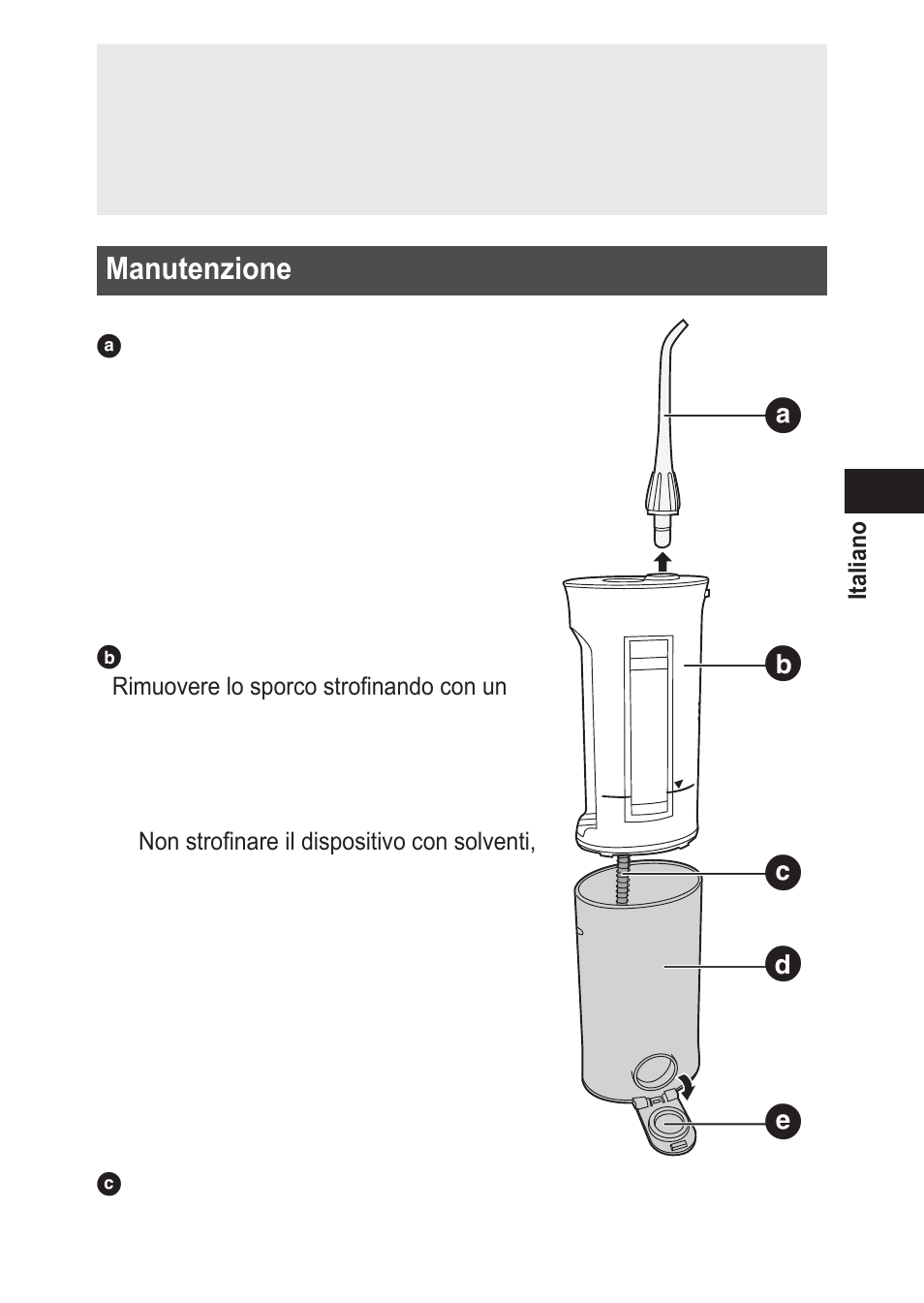 Manutenzione | Panasonic EWDJ10 User Manual | Page 49 / 216