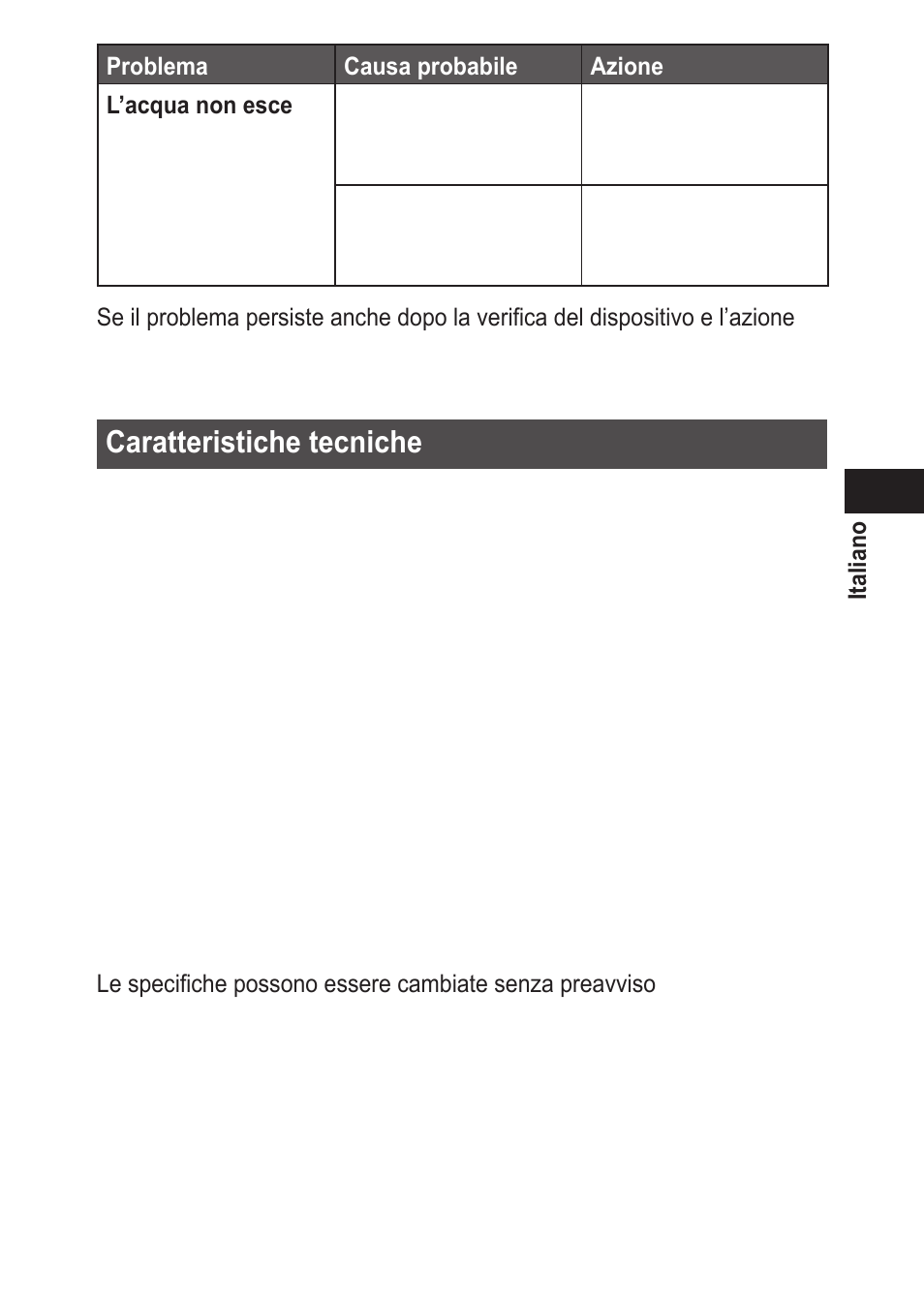 Caratteristichetecniche | Panasonic EWDJ10 User Manual | Page 51 / 216