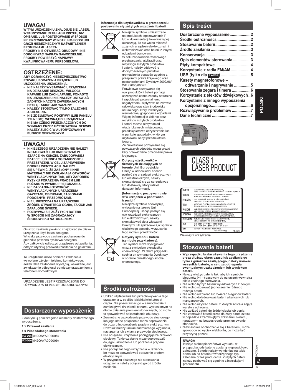 Panasonic RXD50EG User Manual | Page 17 / 28