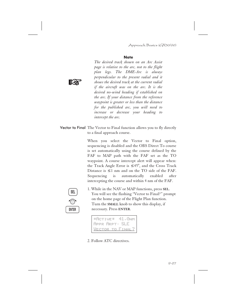 Vector to final 9-27, Vector to final -27 | Apollo 65 User Manual | Page 217 / 324