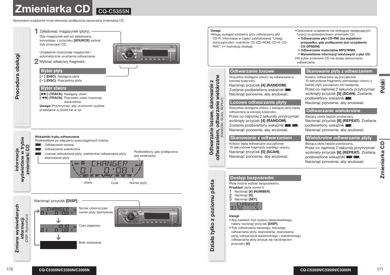 Zmieniarka cd, Cq-c5355n, Polski | Panasonic CQC3305N User Manual | Page 29 / 36