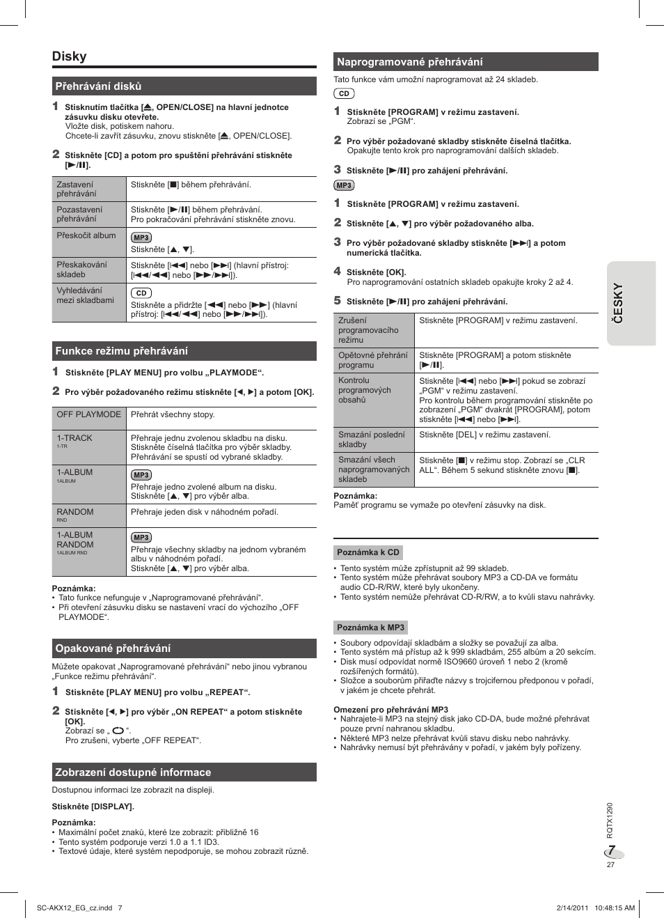 Disky | Panasonic SCAKX12EG User Manual | Page 27 / 32