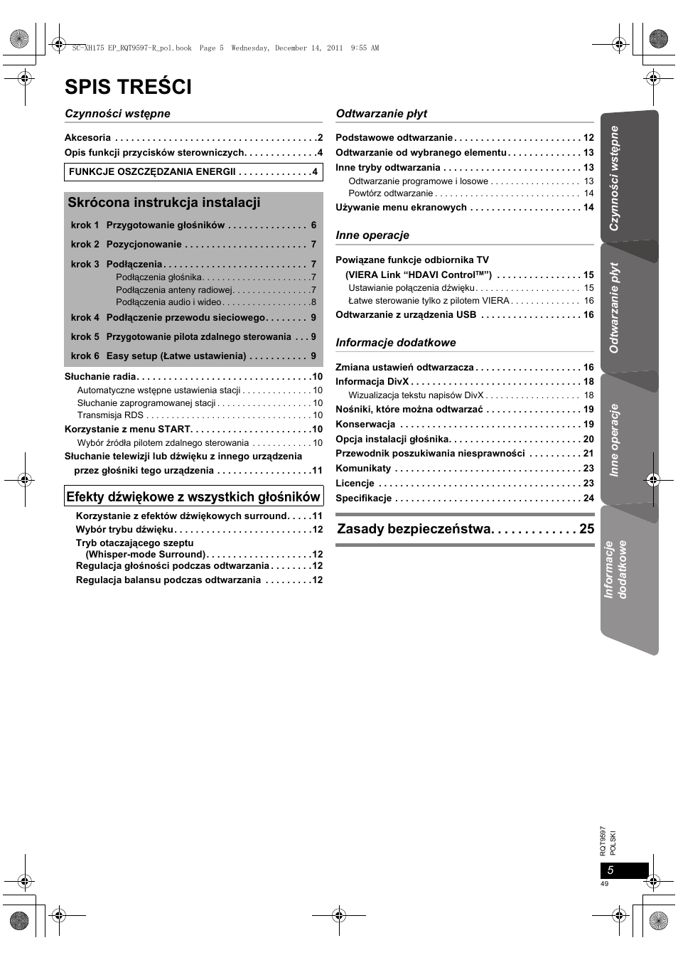 Panasonic SCXH175EP User Manual | Page 49 / 94