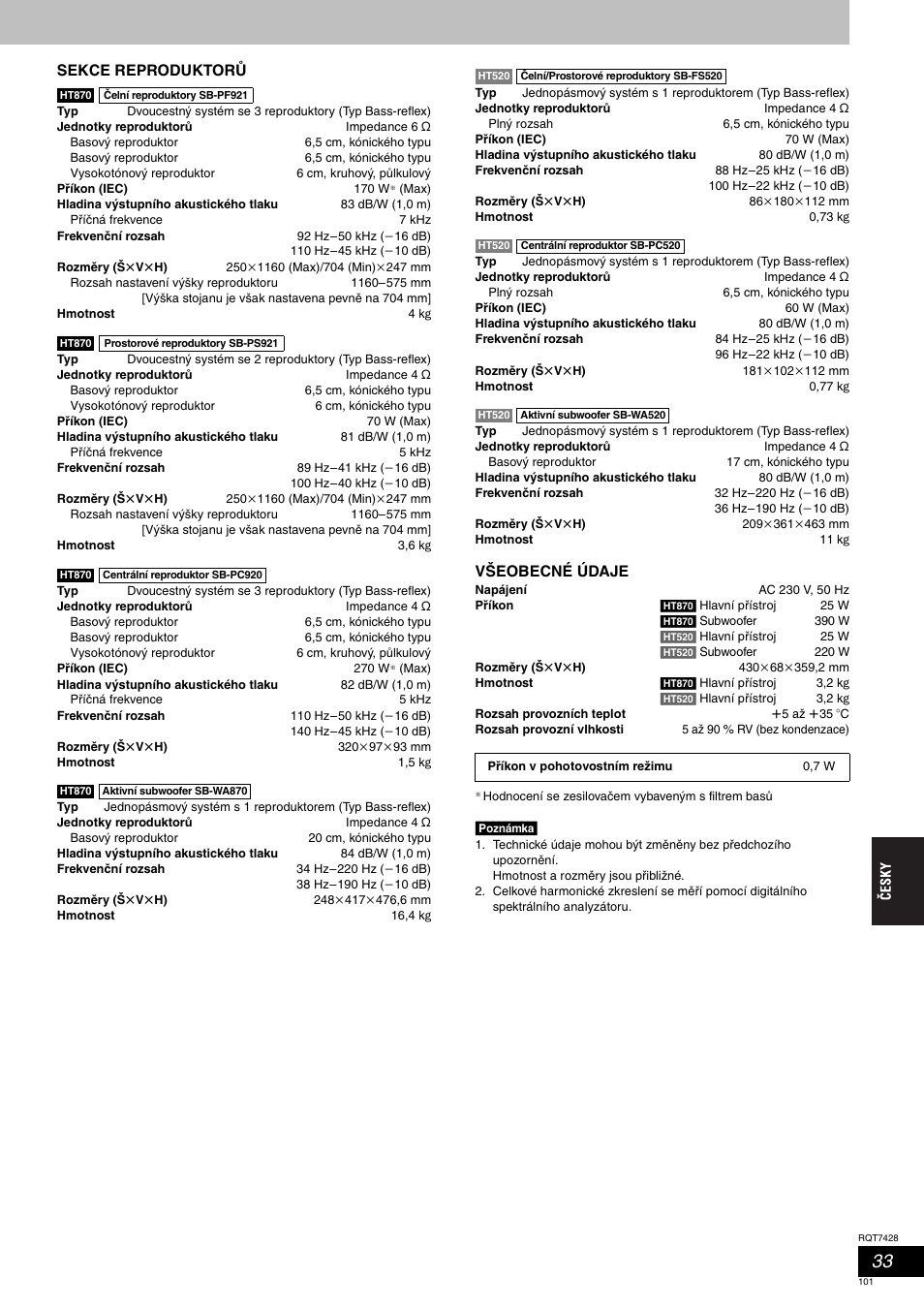 Panasonic SCHT870 User Manual | Page 101 / 104