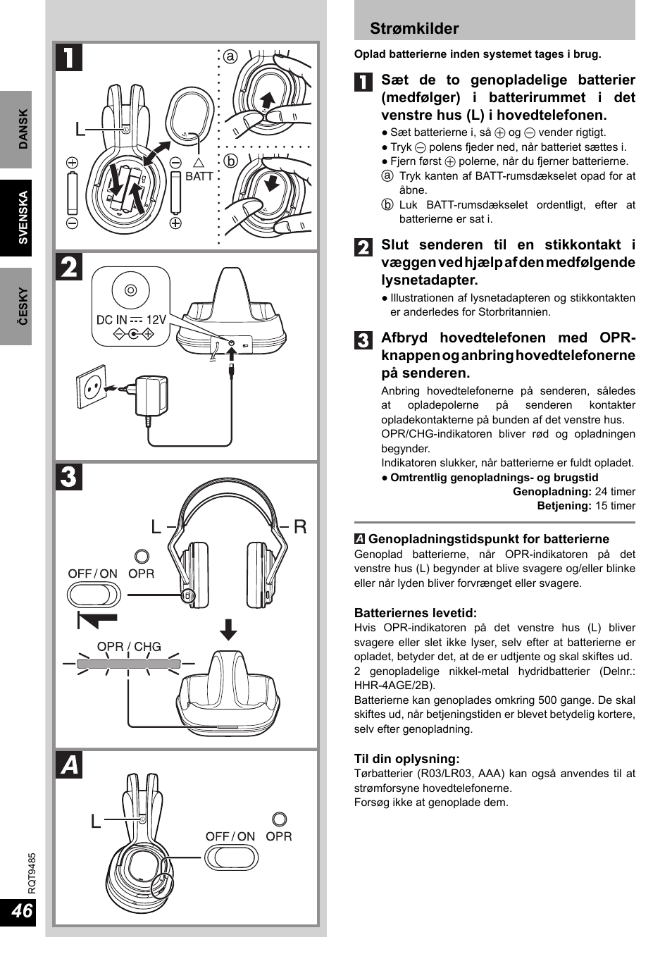 Strømkilder | Panasonic RPWF950 User Manual | Page 46 / 96