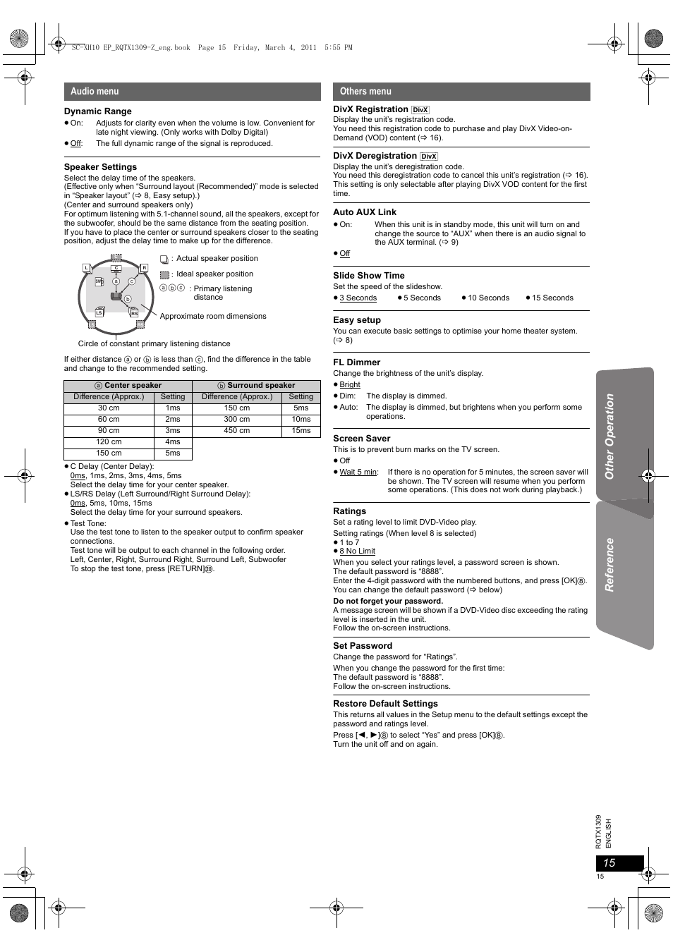 Panasonic SCXH10EP User Manual | Page 15 / 78