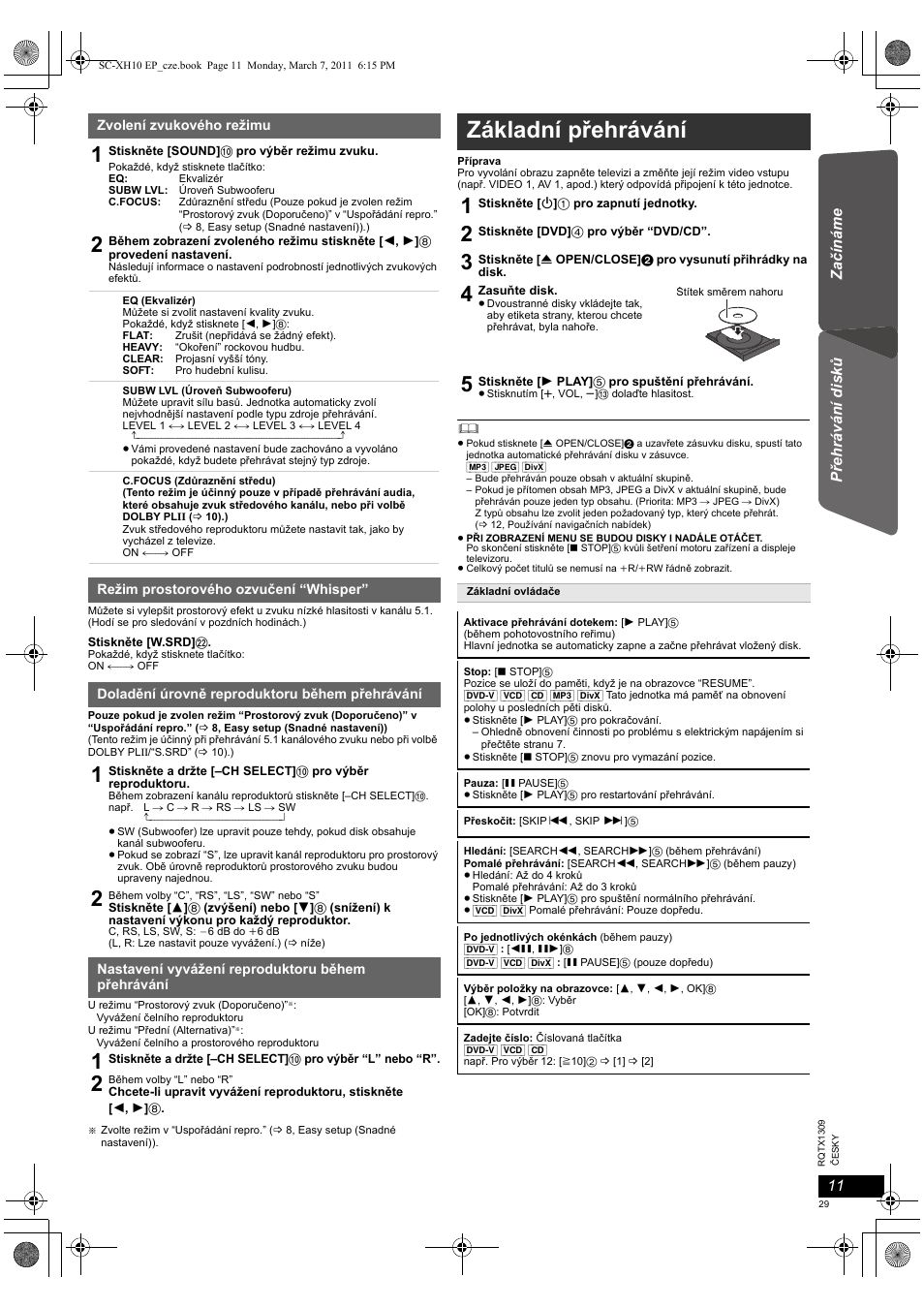 Základní přehrávání | Panasonic SCXH10EP User Manual | Page 29 / 78