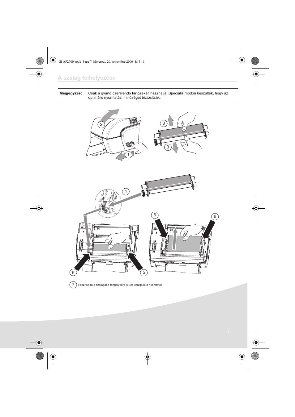 A szalag felhelyezése | AGFA AP2700 User Manual | Page 185 / 192