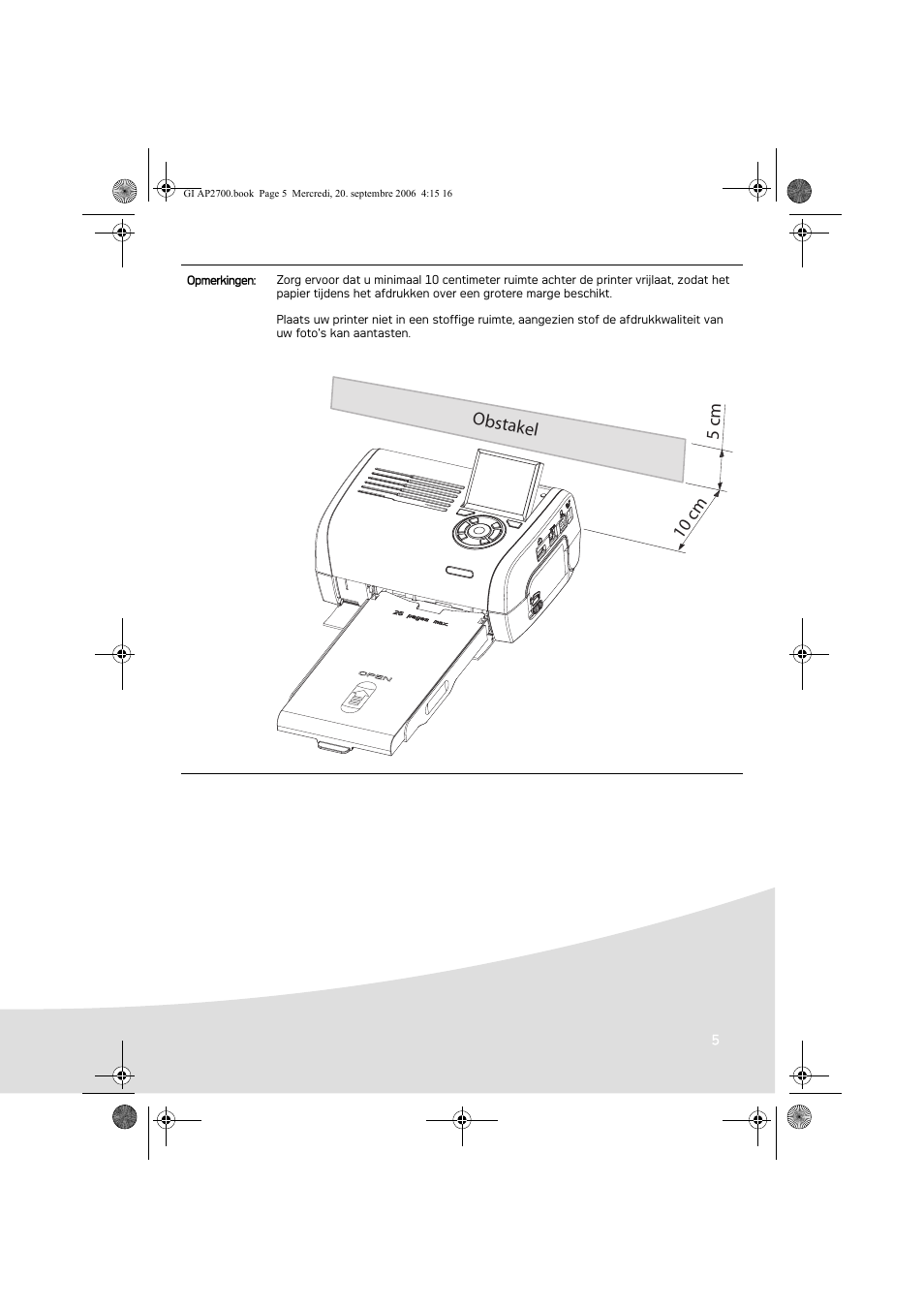10 cm 5 cm obstak el | AGFA AP2700 User Manual | Page 75 / 192