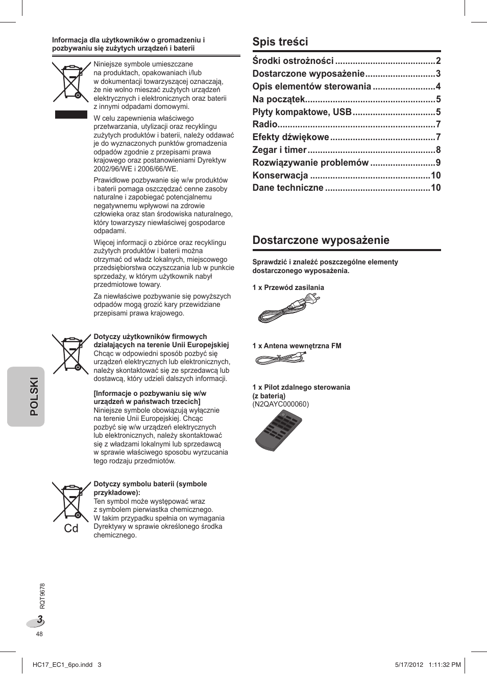 Panasonic SCHC17EC User Manual | Page 48 / 64