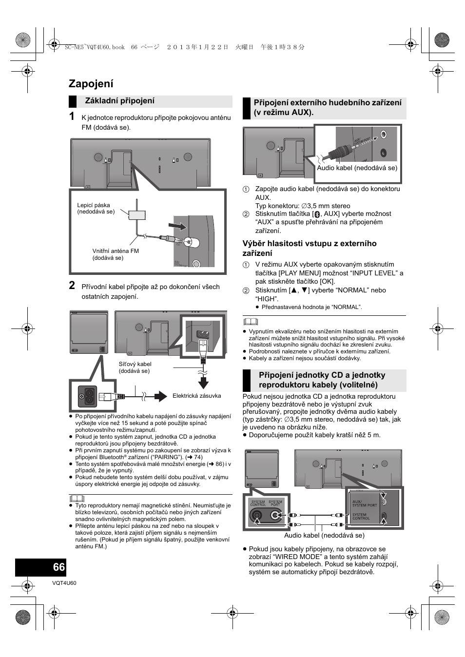 Zapojení | Panasonic SCNE5EG User Manual | Page 66 / 88