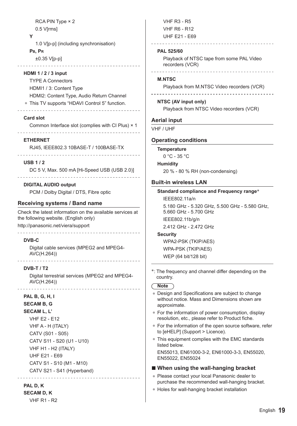 Panasonic TX50ASX603 User Manual | Page 19 / 68