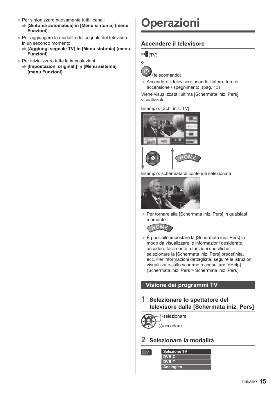 Operazioni | Panasonic TX50ASX603 User Manual | Page 37 / 68