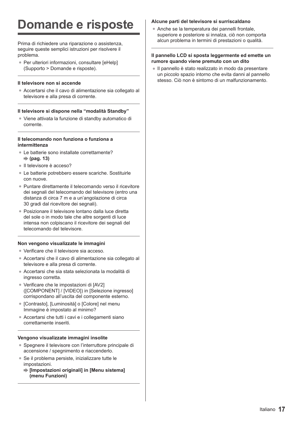 Domande e risposte | Panasonic TX50ASX603 User Manual | Page 39 / 68