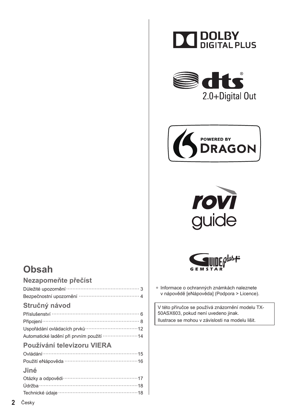 Panasonic TX50ASX603 User Manual | Page 46 / 68