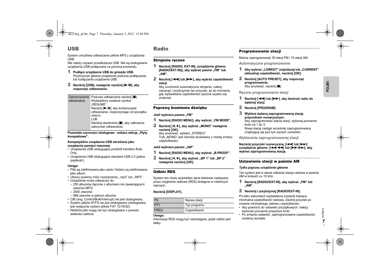 Radio | Panasonic SCAKX14EG User Manual | Page 17 / 32