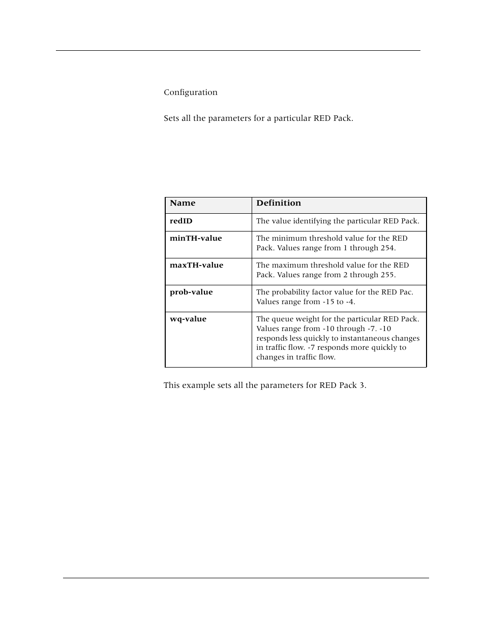 Set random-detect (thmin-thmax-prob-wq), Command mode, Description | Syntax, Sample output | Avaya Cajun P880 User Manual | Page 112 / 162