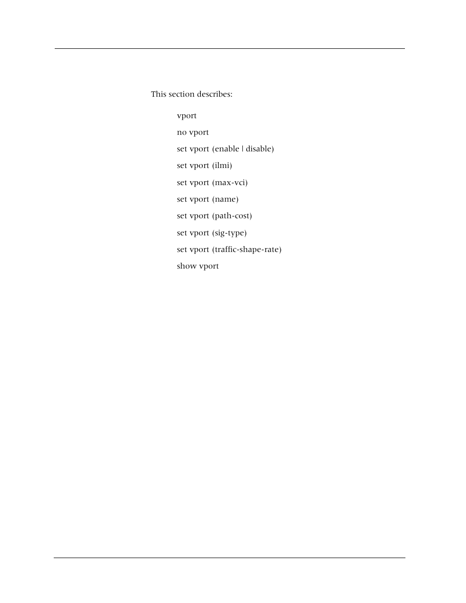 Vport commands | Avaya Cajun P880 User Manual | Page 135 / 162