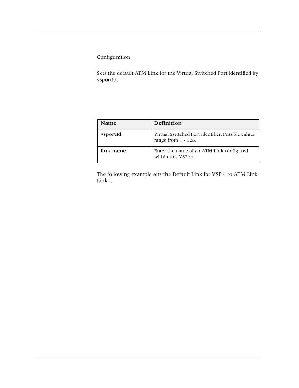 Set vsport default-port, Command mode, Description | Sample output | Avaya Cajun P880 User Manual | Page 149 / 162