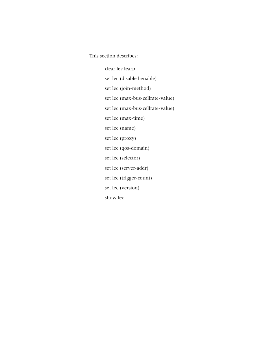Lec commands | Avaya Cajun P880 User Manual | Page 41 / 162