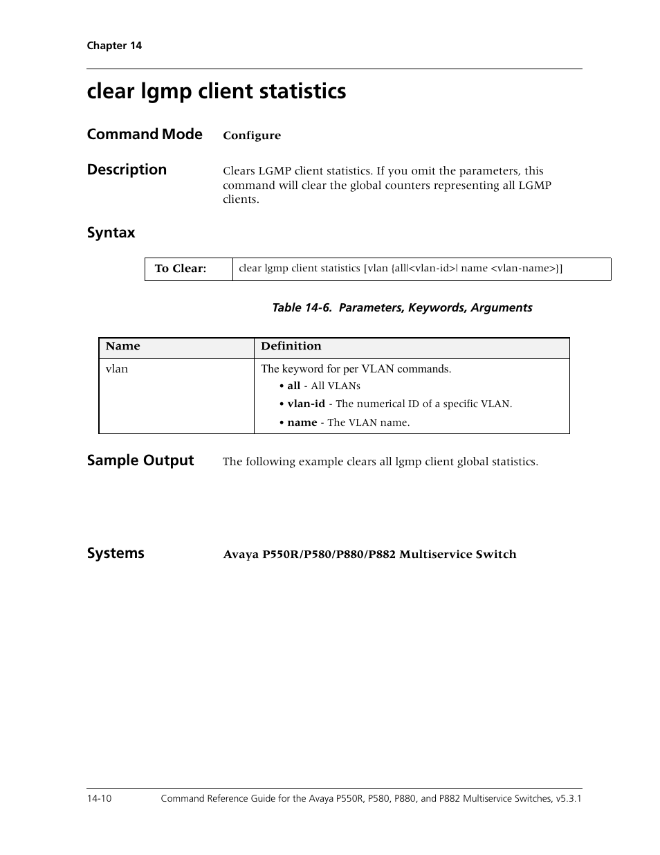 Clear lgmp client statistics, Clear lgmp client statistics -10 | Avaya Cajun P550R User Manual | Page 287 / 679
