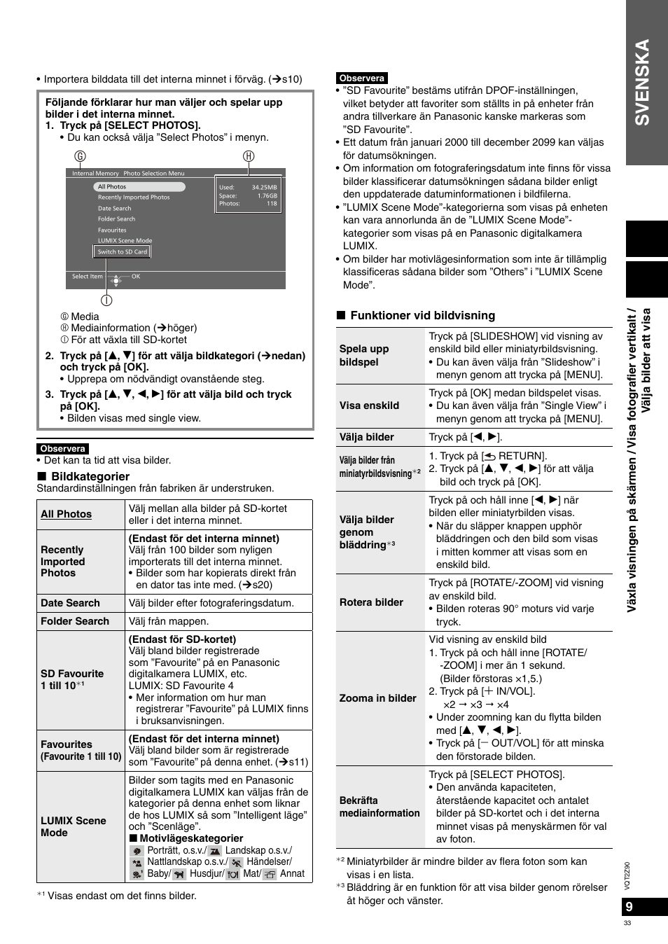 Svenska | Panasonic MW20EG User Manual | Page 33 / 124
