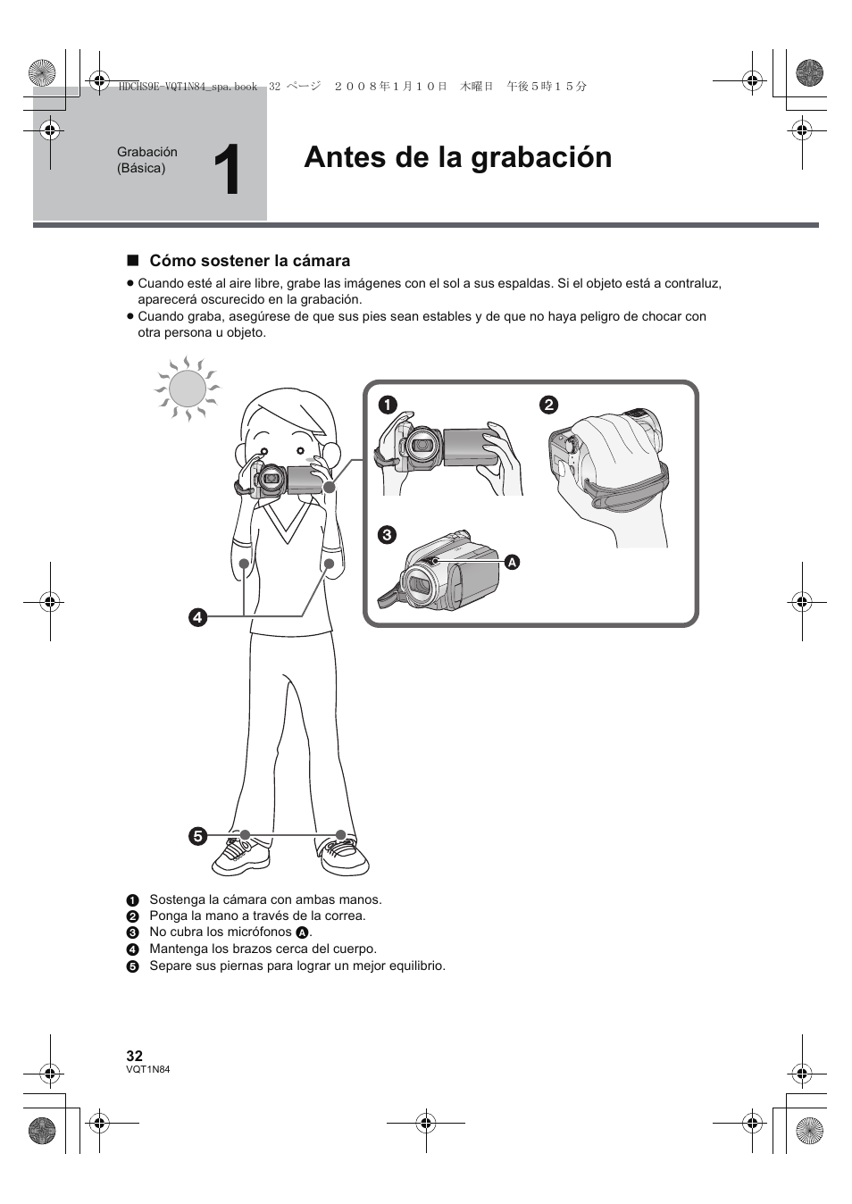 Antes de la grabación | Panasonic HDCHS9 User Manual | Page 32 / 132