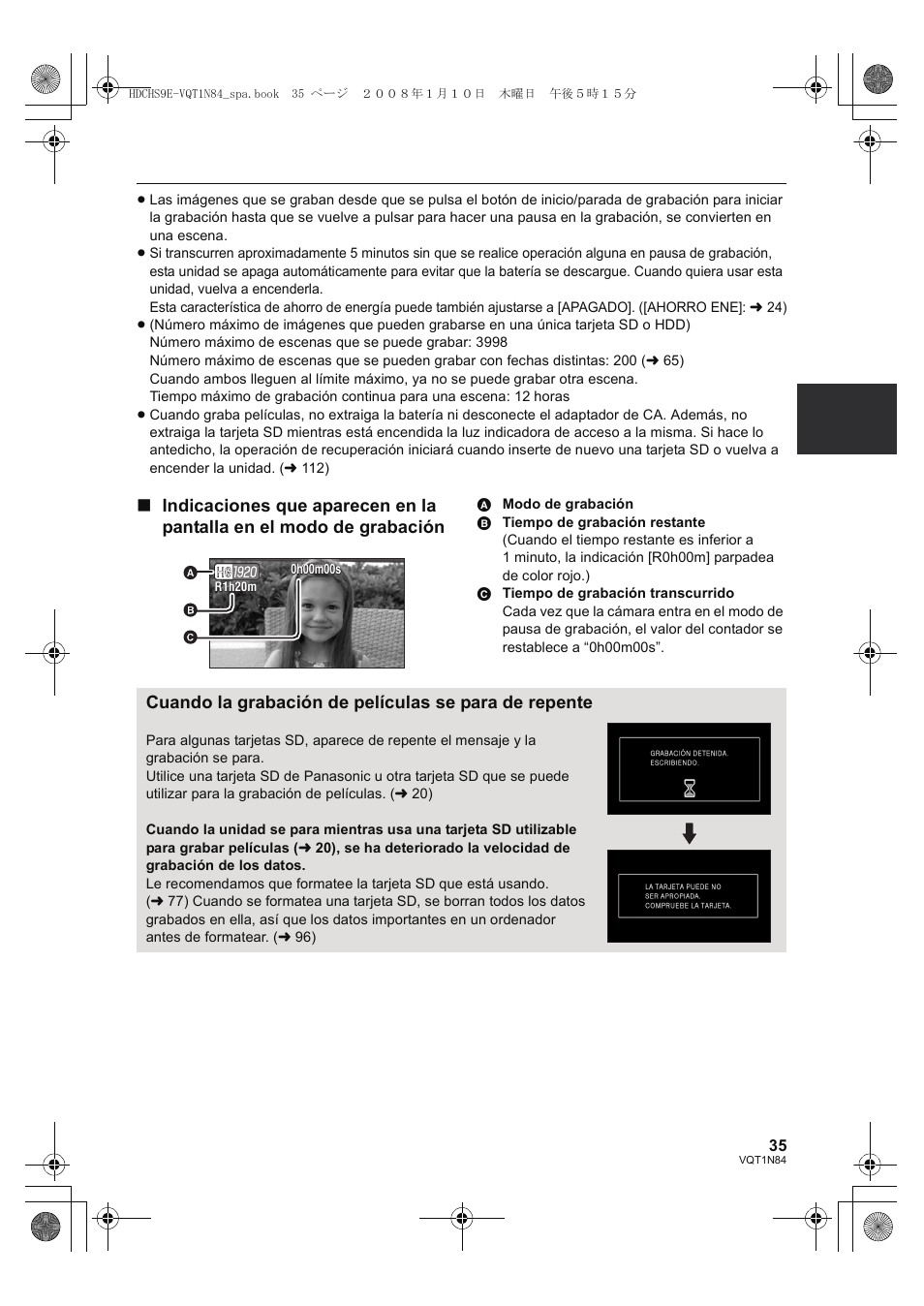 Panasonic HDCHS9 User Manual | Page 35 / 132