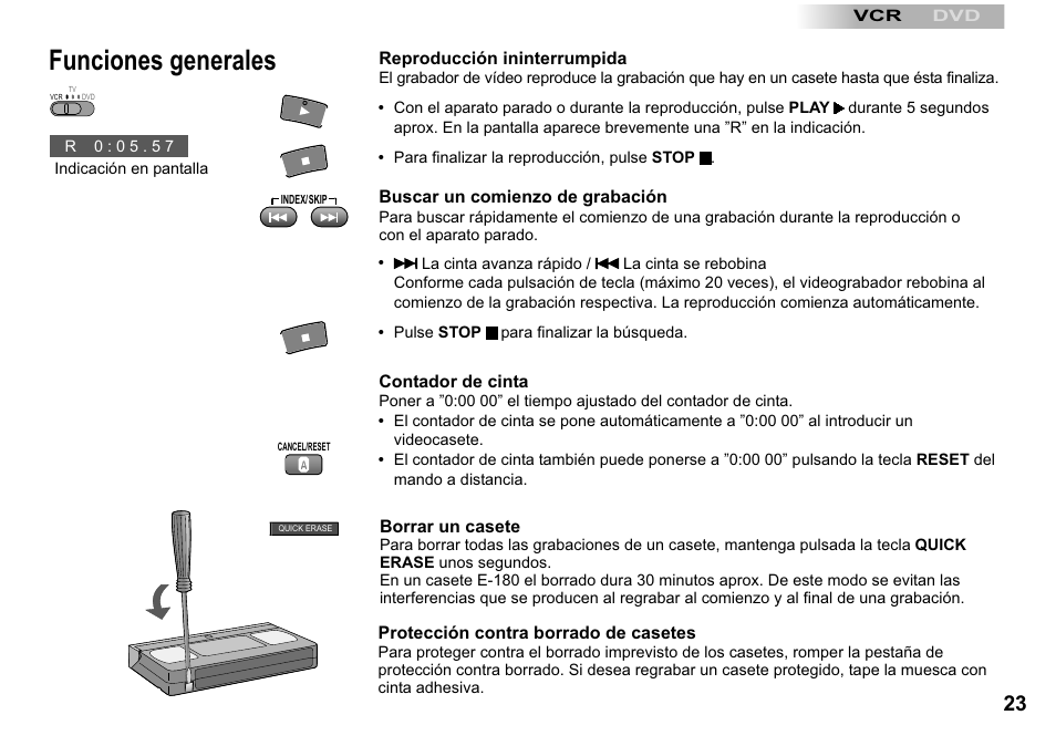 Funciones generales | Panasonic NVVP30 User Manual | Page 23 / 48