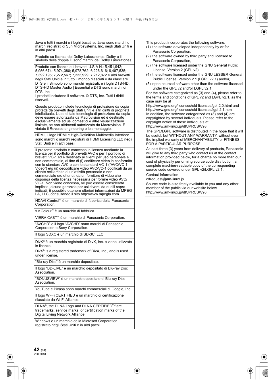 Panasonic DMPBD85 User Manual | Page 84 / 228