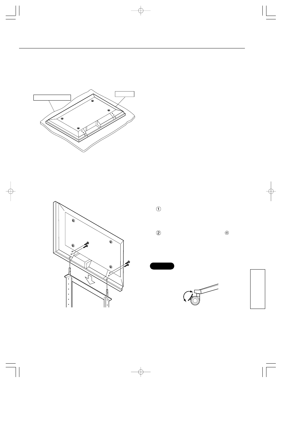 Gör i ordning den breda plasma-monitorn, Montera monitorn på stativet | Panasonic TYST42PF3 User Manual | Page 41 / 50