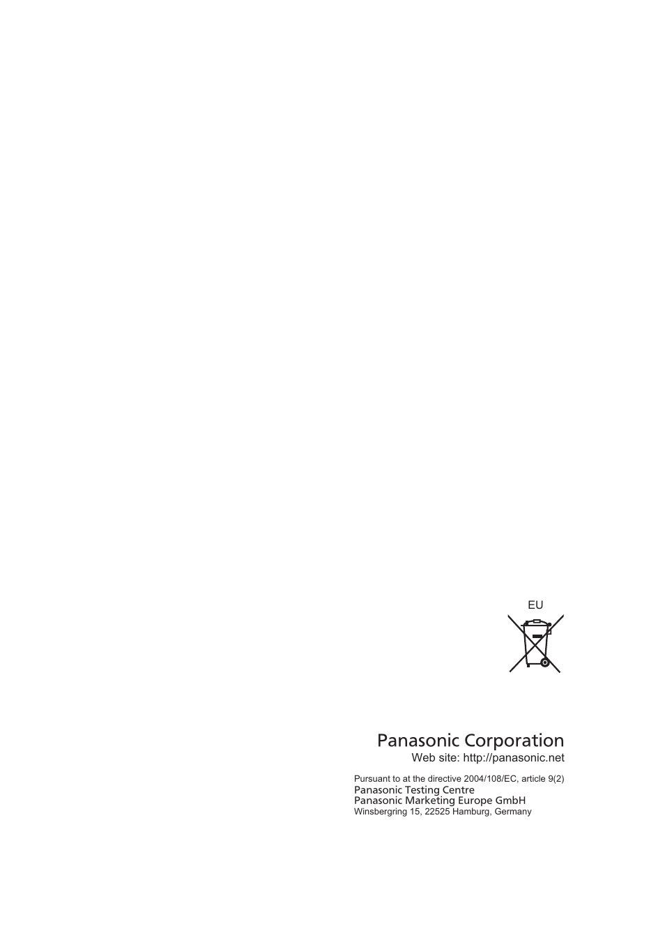 Panasonic corporation | Panasonic SDRS26 User Manual | Page 102 / 102