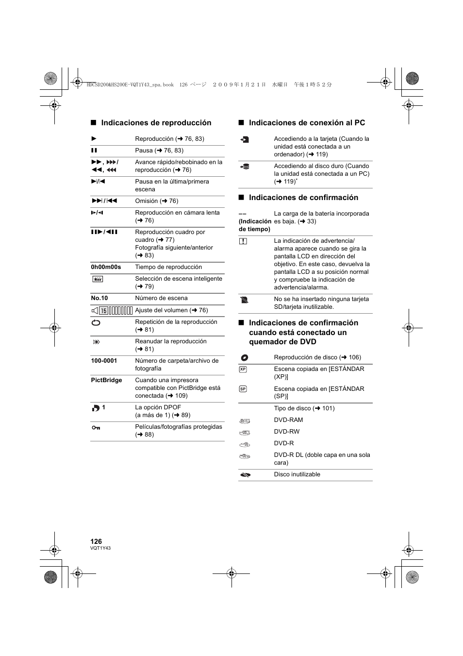 Panasonic HDCHS200 User Manual | Page 126 / 144