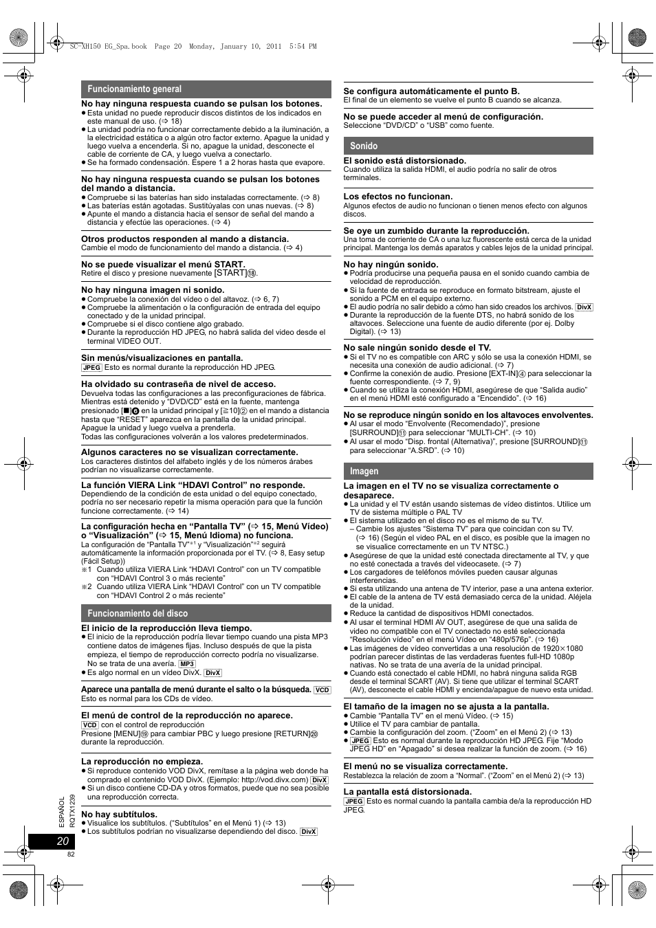 Panasonic SCXH150EG User Manual | Page 82 / 86