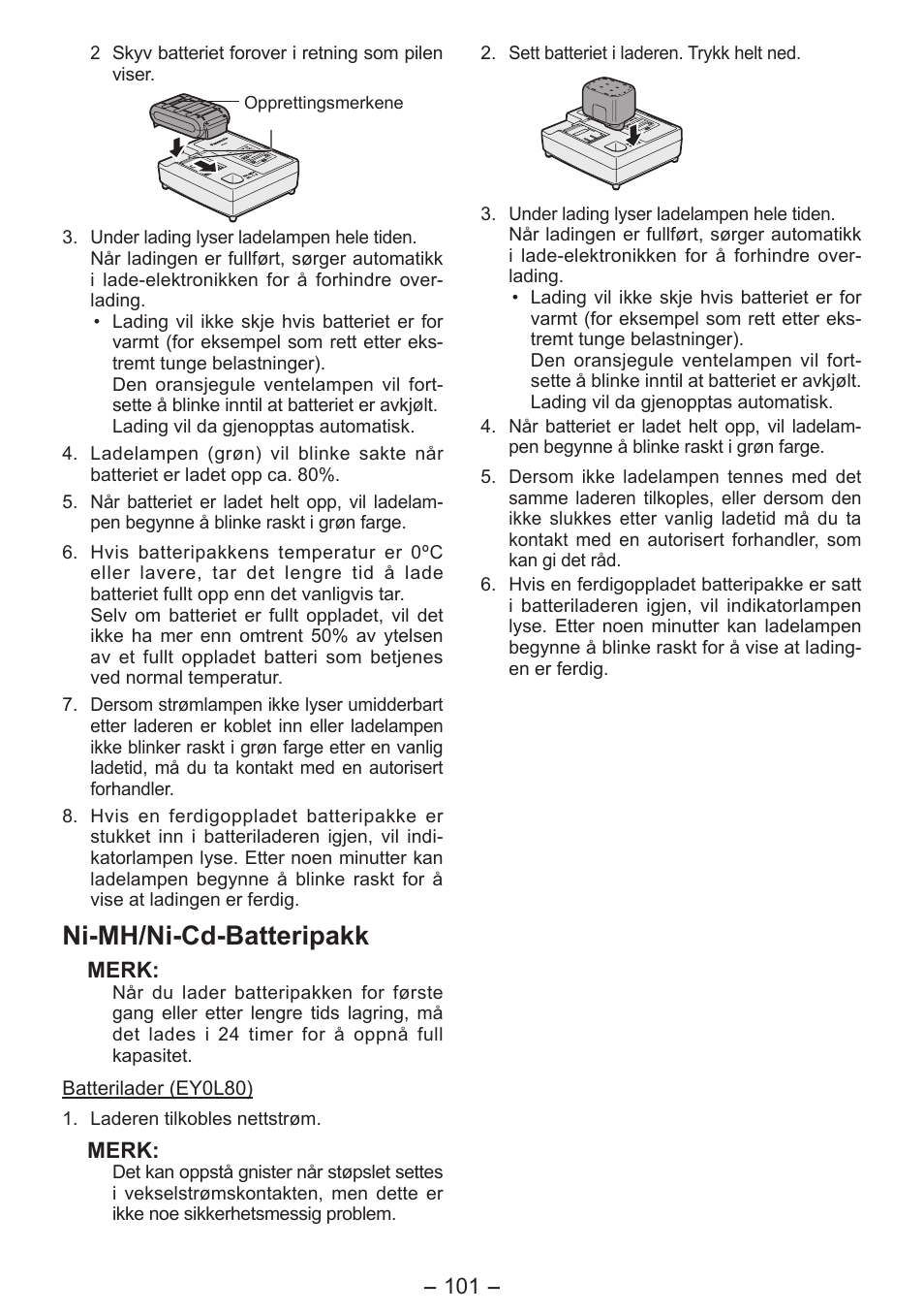 Ni-mh/ni-cd-batteripakk | Panasonic EY7541 User Manual | Page 101 / 140