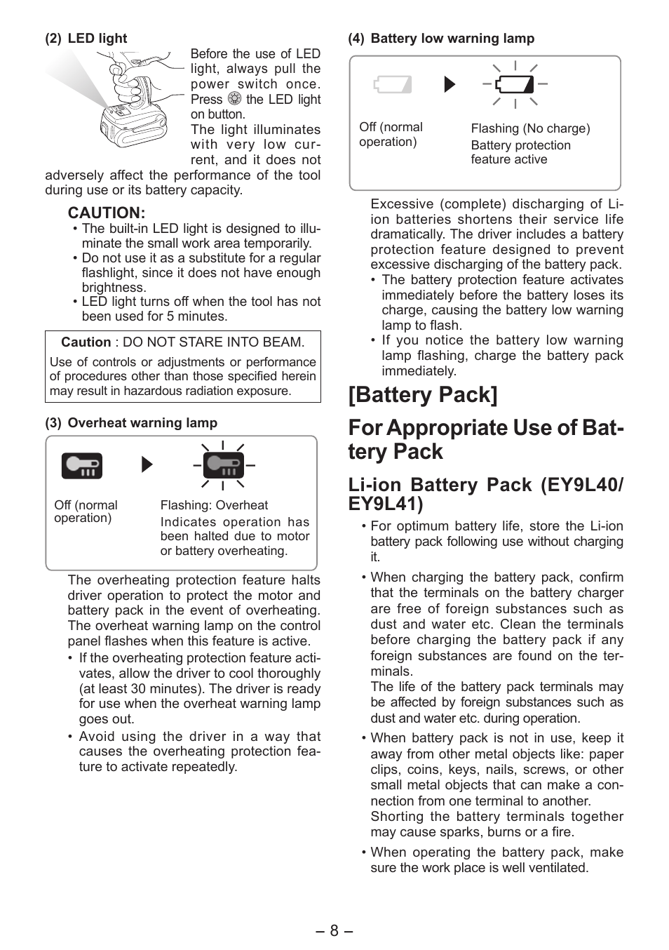 Panasonic EY7541 User Manual | Page 8 / 140