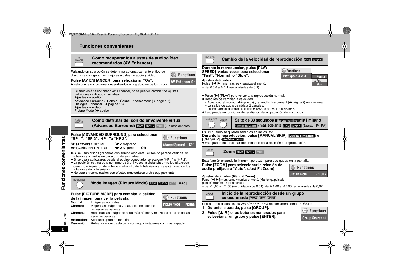 Panasonic DVDS29PL User Manual | Page 8 / 20
