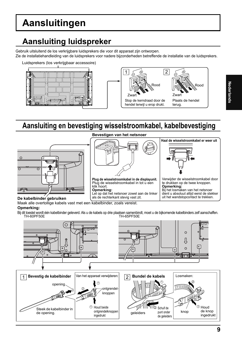 Aansluitingen | Panasonic TH65PF50E User Manual | Page 27 / 72