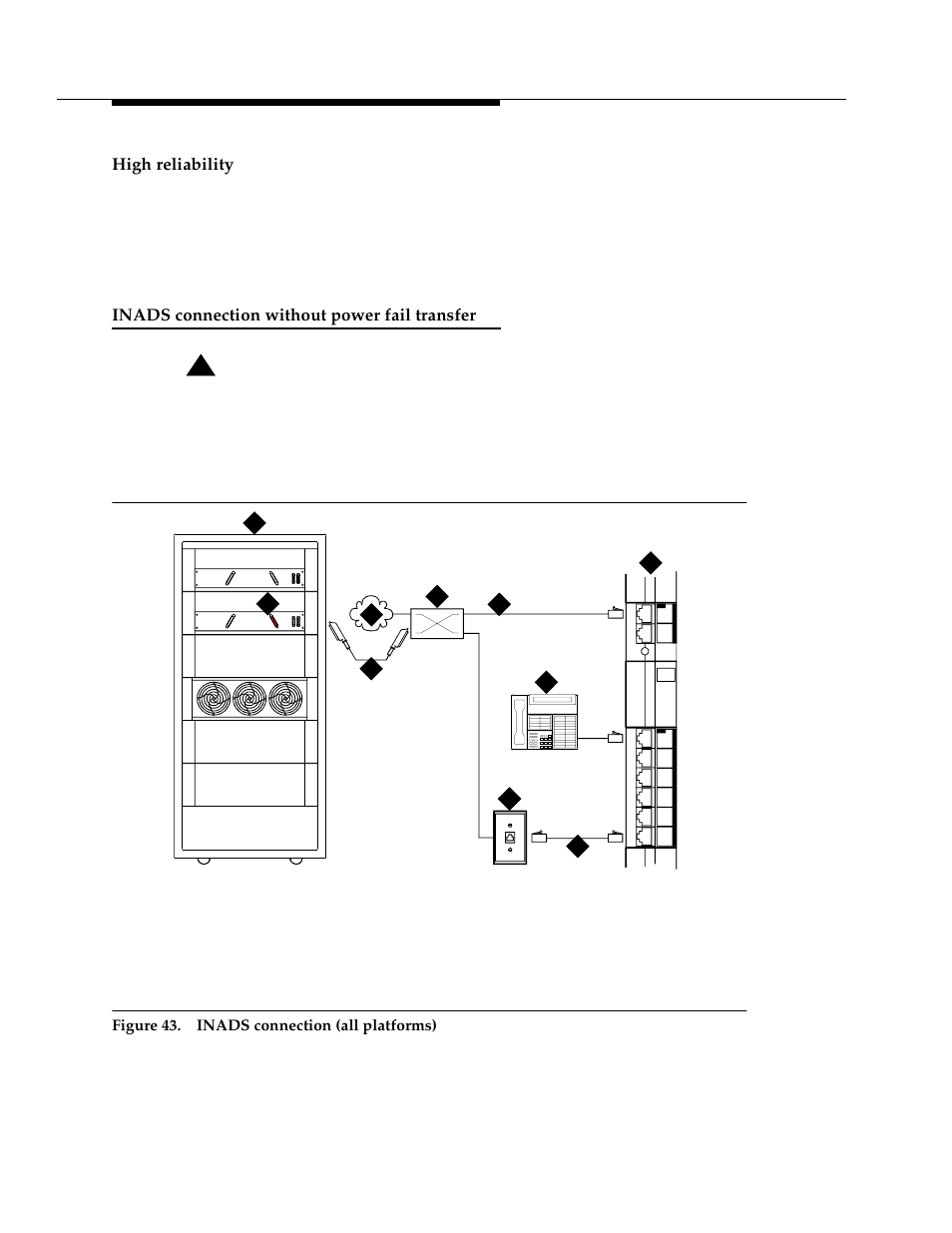 High reliability, Inads connection without power fail transfer, Caution | Avaya 555-233-116 User Manual | Page 184 / 246