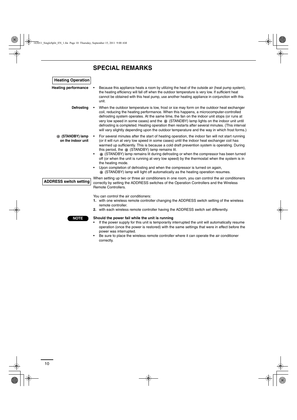 Special remarks | Panasonic 26PST1U6 User Manual | Page 10 / 28