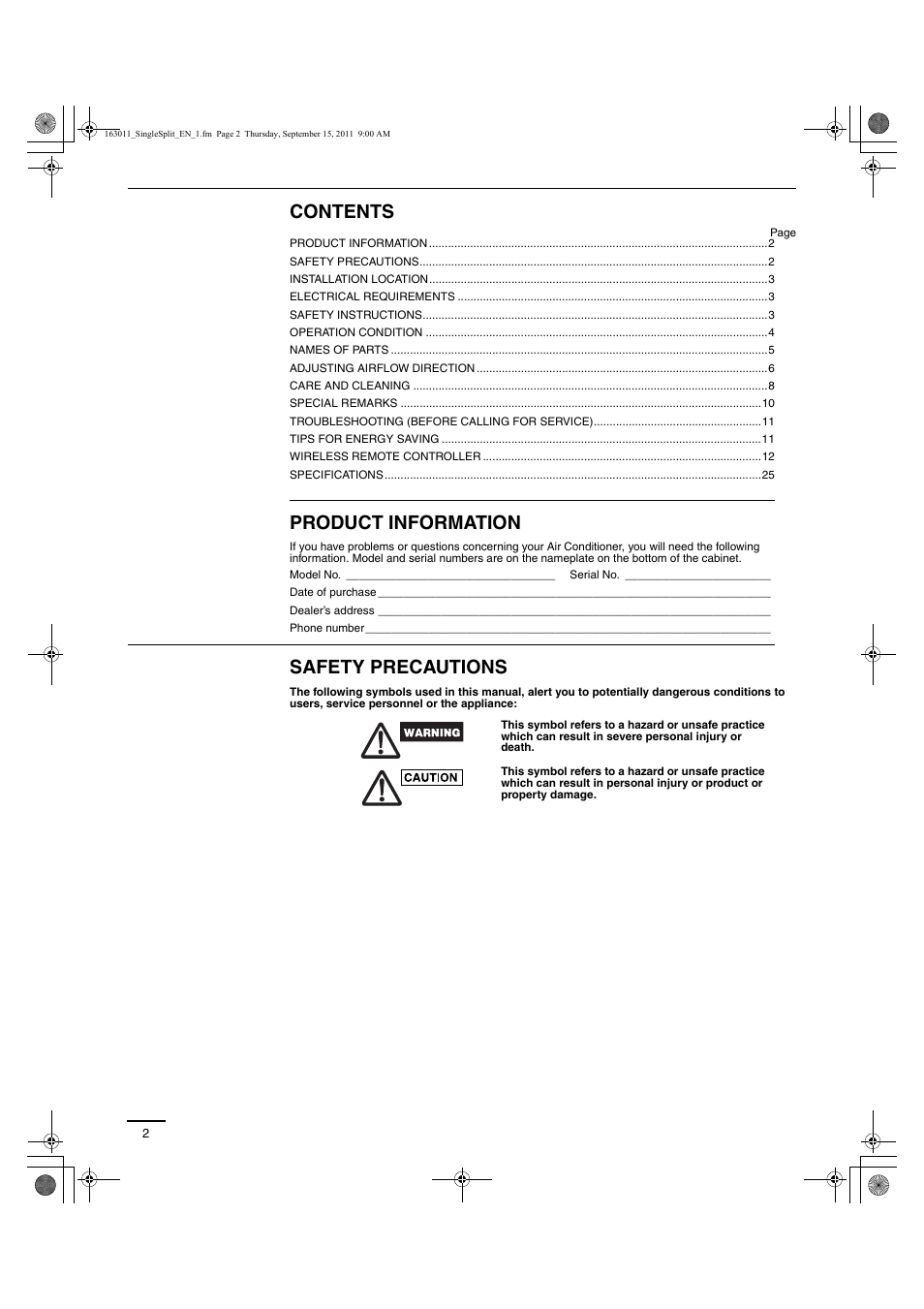 Panasonic 26PST1U6 User Manual | Page 2 / 28
