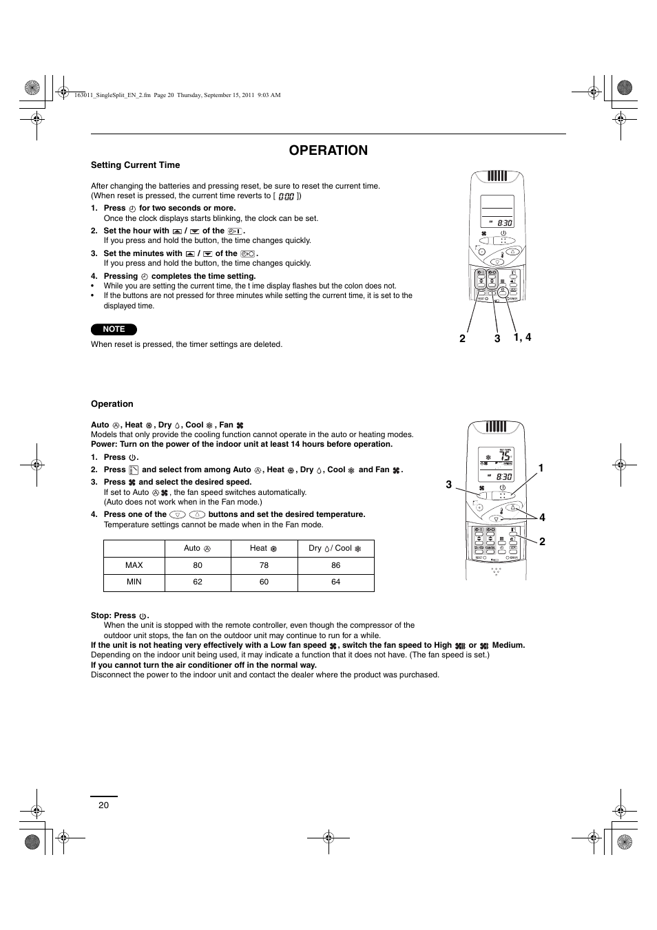 Operation | Panasonic 26PST1U6 User Manual | Page 20 / 28
