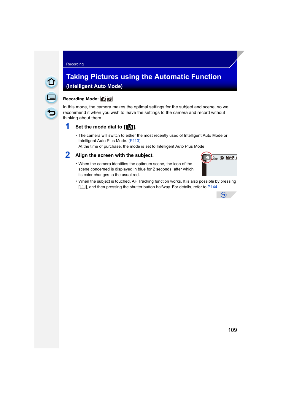 P109), Taking pictures using the automatic function | Panasonic DMC-GH3KBODY User Manual | Page 109 / 319