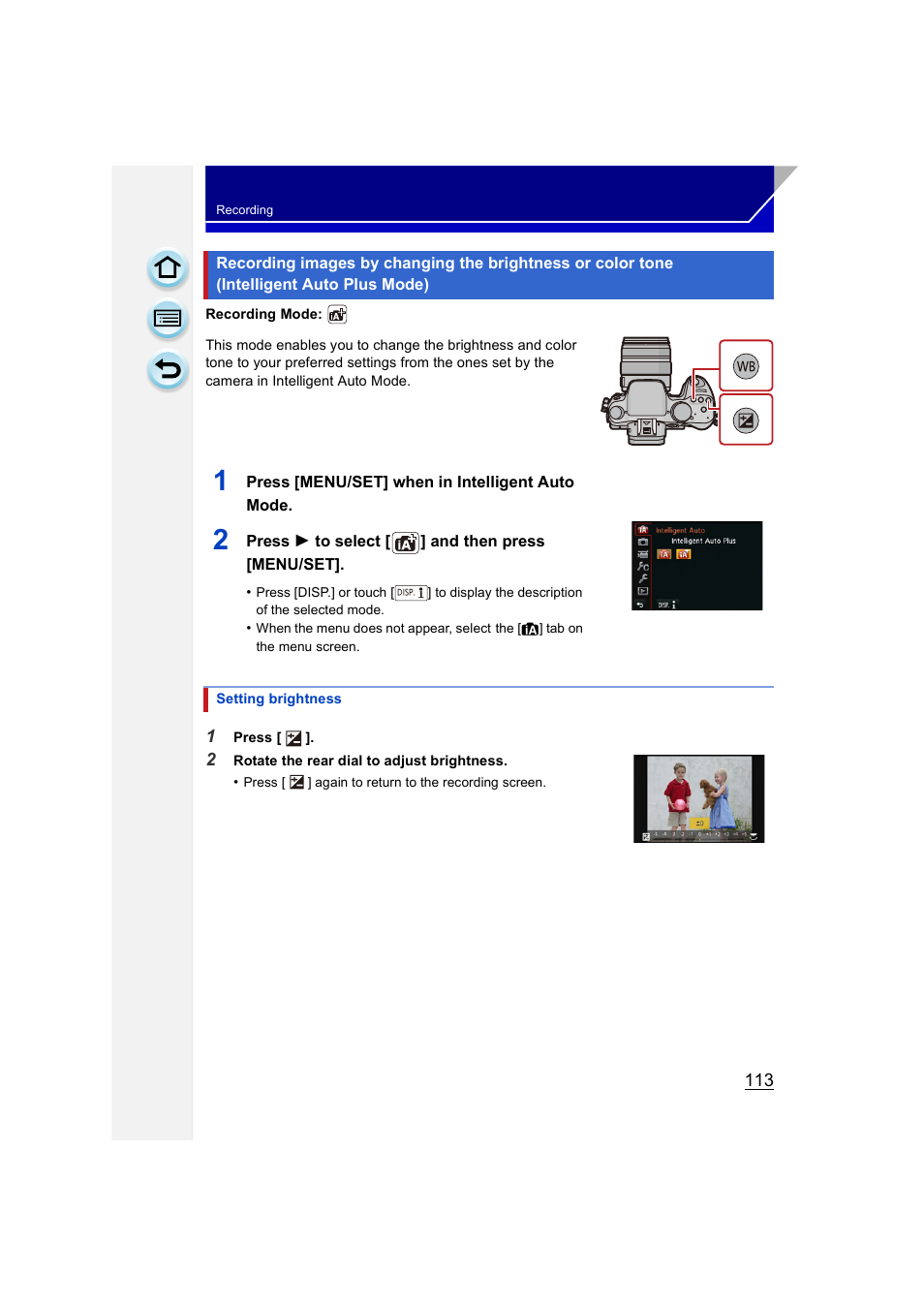 Intelligent auto plus mode), P113) | Panasonic DMC-GH3KBODY User Manual | Page 113 / 319