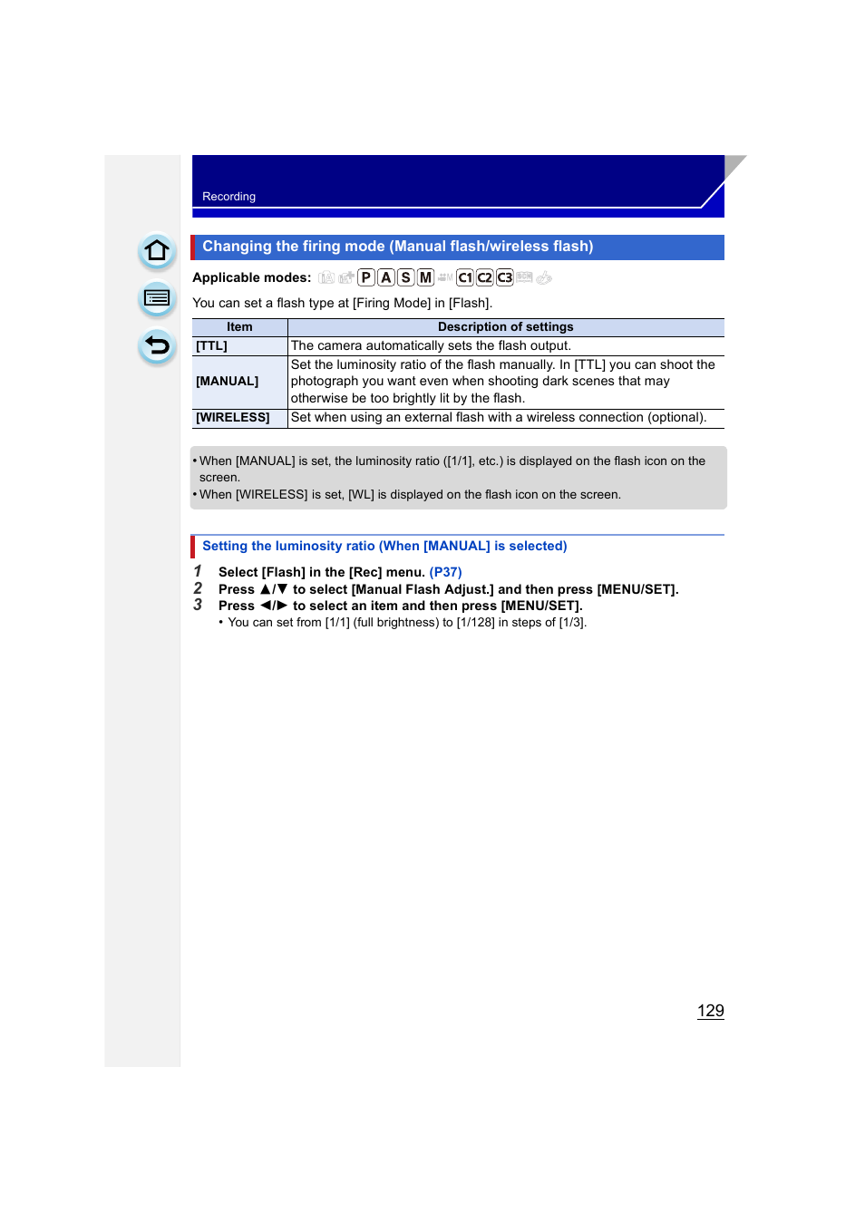 P129) | Panasonic DMC-GH3KBODY User Manual | Page 129 / 319