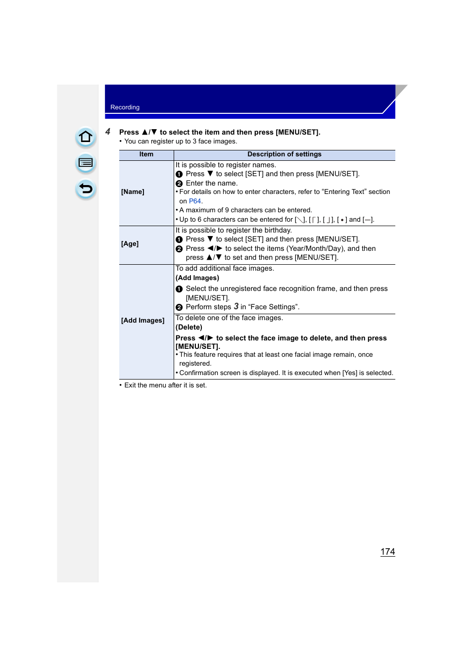 P174) | Panasonic DMC-GH3KBODY User Manual | Page 174 / 319