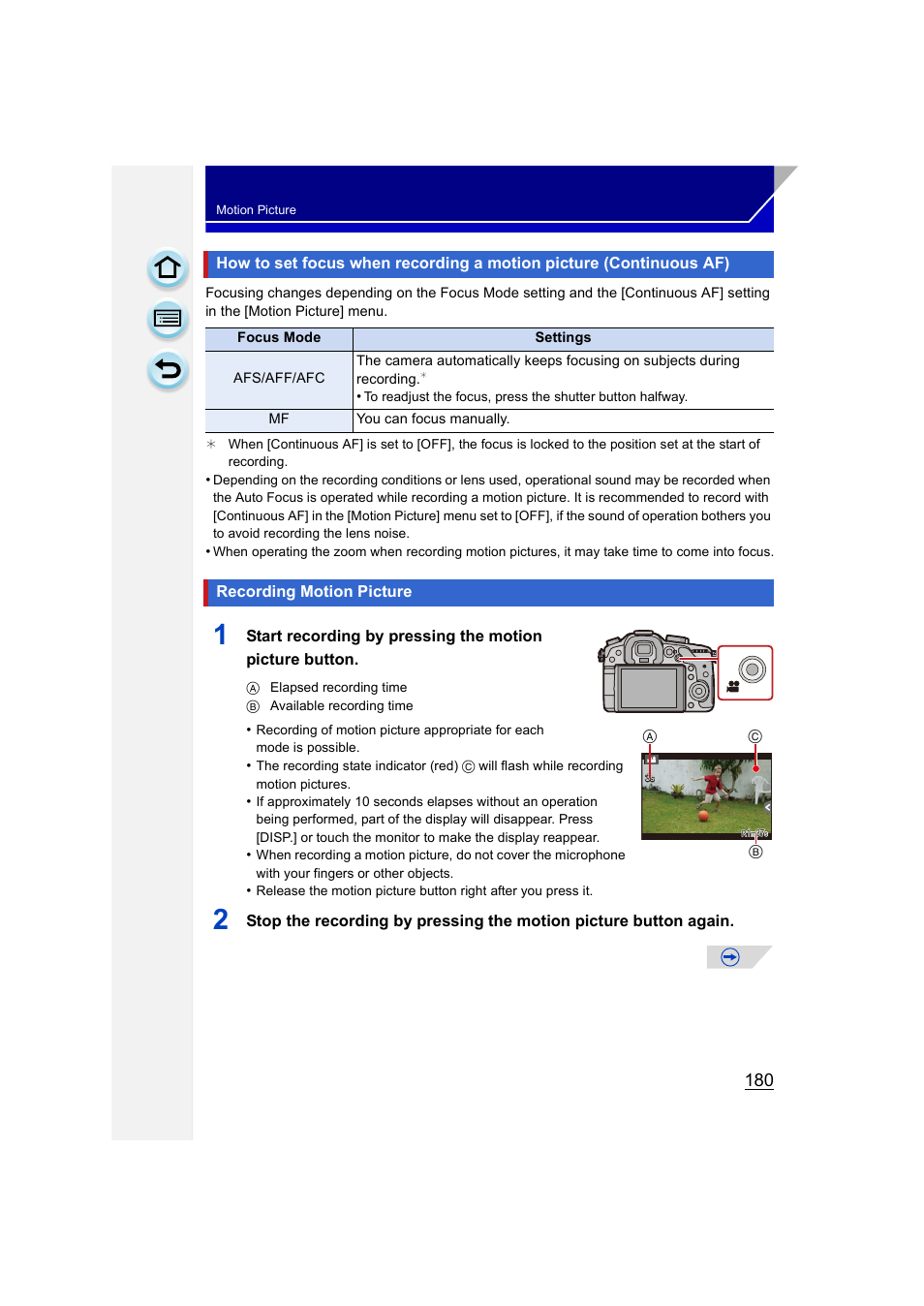 Recording motion picture, P180) | Panasonic DMC-GH3KBODY User Manual | Page 180 / 319