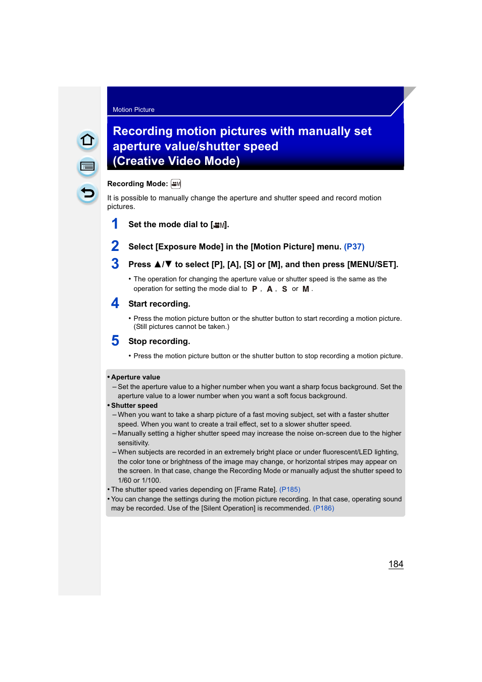 P184) | Panasonic DMC-GH3KBODY User Manual | Page 184 / 319